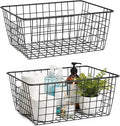 HDYOUDO Metal Black Large Wire Basket Food Storage Organizer,pantry organizers and storage for Organizing Kitchen Cabinets potato onion, 2 Pack