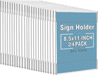 Dingelex 24 Pack Wall Mount Signs 8.5 x 11, Clear Plastic Picture Frames Bonus with Double Sided Tape, Perfect for Home, Office, Store - Vertical