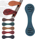 Artlaza Personalized Magnetic Leather Bookmark, 26 Letters Custom Leather Bookmarks, Handmade, Leather Magnetic Bookmark for Book Lovers Readers Women Kid(Blueï¼ŒRï¼‰