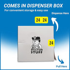 2024 Year Labels, Doctor Stuff 2024 Chart Stickers, Fluorescent Yellow Color Coded, USA Made Year Stickers for End Tab File Folders, 500 Labels per Roll, 1 Roll, 3/4" x 1-1/2"