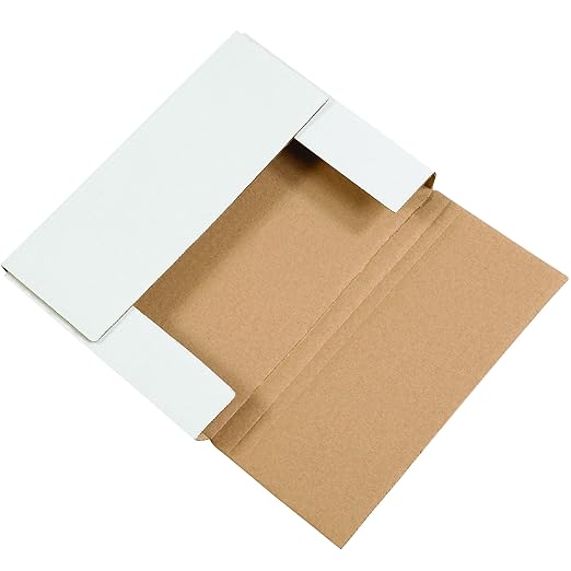 Tape Logic TLM1BKXL Easy-Fold Mailers, 11 1/8" x 8 5/8" x 4", White (Pack of 50)
