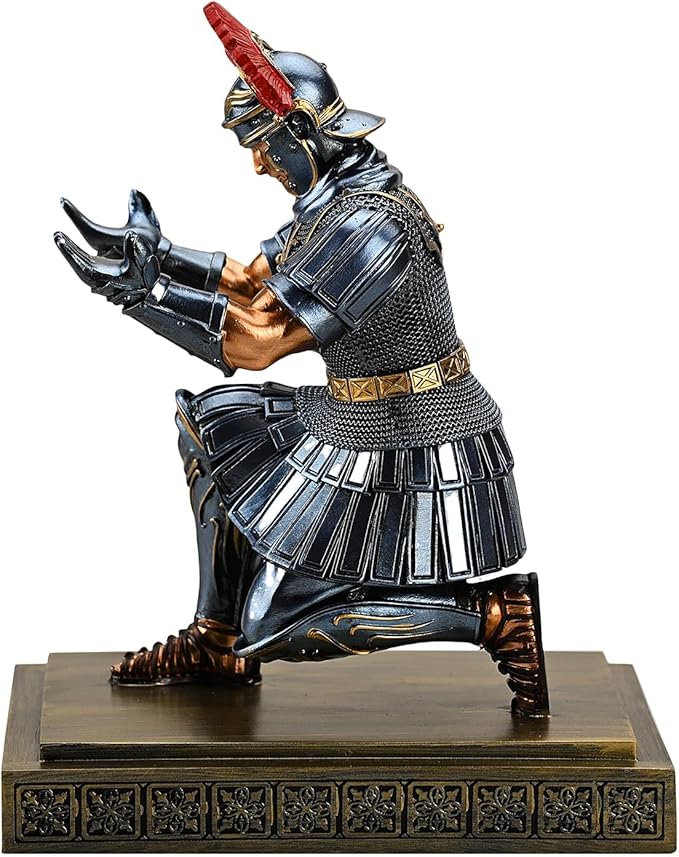 HDMbigmi Roman Legion Soldier Knight Pen Holder Pen Stand Desk Organizers and Accessories for Office and Home(Blue)