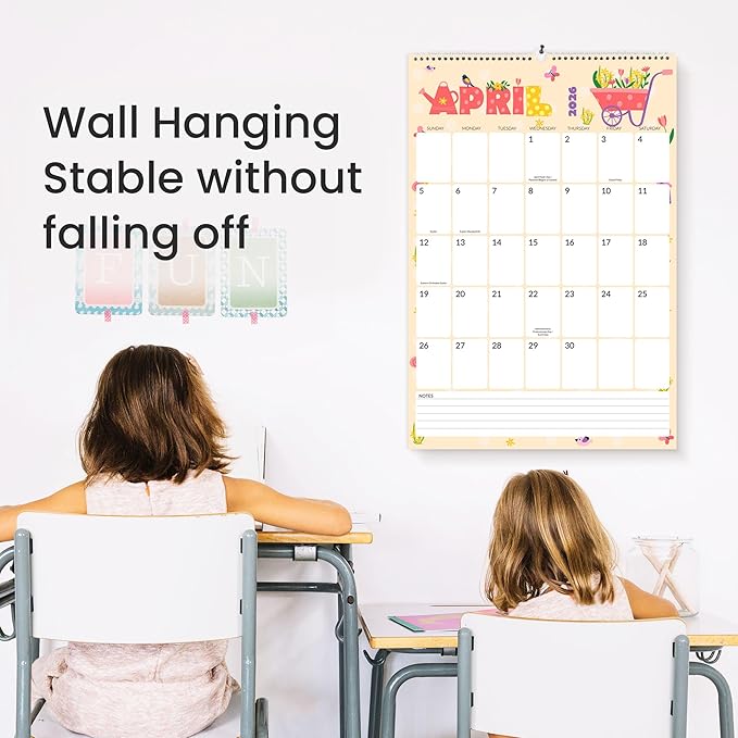 SUNEE Wall Calendar 2026 Large 22.75"x15.5", 21 Month from October 2025 to June 2027, Vertical Extra Large Monthly Calendar 2026 for Wall, Cute