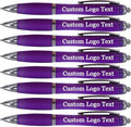 HEYZARDA Personalized Pens with Name Custom Text Logo Retractable Customized Ballpoint Pens for Church Office Business 100 Pcs, Purple