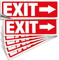 iSYFIX Exit Signs Stickers 6 Pack 12x4 Inch - Laminated Premium Vinyl Directional Right Arrow Signs for Buildings, Office, Workplace, Stores, Schools, Theaters, Parking, Restaurants, Factories