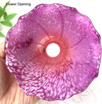 Bieye LS66 Lily Flower Blown Glass Lampshade (Red Purple, Opening I.D. 1.26" x O.D. 1.5")