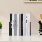 VIVTOB Book Ends, Black Walnut Wooden Bookends for Shelves - Heavy Duty Non-Slip Book Organizers, Upgraded Decorative Bookend Holders for Home, Kitchen, Office, Set of 2, Medium