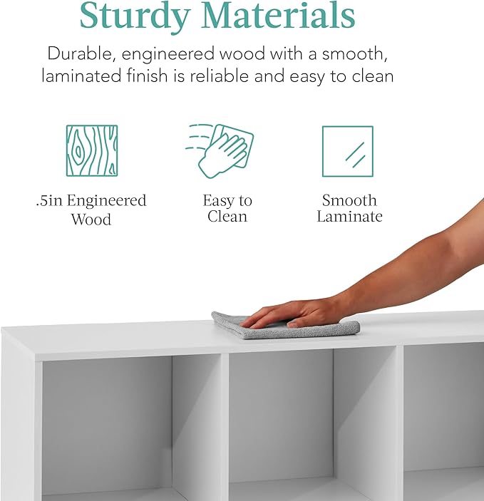 Best Choice Products 6-Cube Storage Organizer, 11in Shelf Opening, Bookcase, Display Shelf, Customizable w/ 3 Removable Back Panels – White