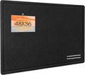 Lightomorrow Large Bulletin Board - 48 x 36 Inches, Decorative Felt Pin Board for Wall - 4' x 3' Foldable Photo Display Board with Self-Adhesive Tape, Includes 20 Push Pins - Black