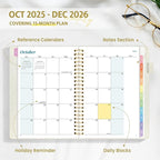 2026 Planner, Annecy Weekly ＆ Monthly Planner 2026, Jan. 2026 – Dec. 2026, 6.4" x 8.5" Monthly Agenda Planner with Tabs, Flexible Linen Cover, Spiral Binding, Double-sided Pocket, Bookmark, Beige