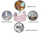 FUULOXE Rectangular Valentines Basket Storage Bin for Shelves Girls Gifts Baskets Foldable Box with Handles for Home Office Car Dormroom Valentine's Day Party Supplies