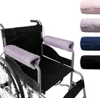 SPRING SEAON Wheelchair Armrest Covers 2 Pack Soft Memory Foam Wheelchair armrest Pads Wicking Washable for Office Transport Chair (Purple)