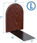 Lauvee Book Ends, Large Sturdy Wooden Bookends for Shelves - Heavy Duty Non-Slip Book Organizers, Decorative Bookend Holders for Home Office, Library, Black Wood Universal Economy Bookend, 1 Pair