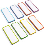 Availey 48 Pieces (3.2 x 1.2) - Colored Border Magnetic Dry Erase Labels - Reusable Strips for Classroom Home Office Garage Refrigerator Blank Writable Erasable Cards Name Tags Students Locker Shelf