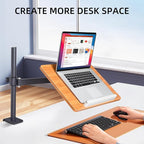 wishacc Premium Height Adjustable Book Stand - Clamp-On Tabletop Holder with Sturdy Page Clips | Aluminum Alloy & Wood Construction for Reading