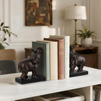 MXARLTR Elephant Decorative Bookends, Bookends for Shelves, Book Ends for Heavy Books with Anti-Slip Pad for Book Lovers Heavy Book Holder for Home Office Decor (Bronze)