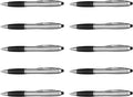 DISCOUNT PROMOS Stylus Ballpoint Pens Set of 10, Bulk Pack - Black Ink, Great for Office, School, Business, Tradeshows, Events - Black