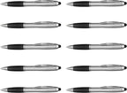 DISCOUNT PROMOS Stylus Ballpoint Pens Set of 10, Bulk Pack - Black Ink, Great for Office, School, Business, Tradeshows, Events - Black