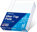 WritePads Legal note pads legal pads 8.5 x 11 Note Pads, Glue top Writing Pads, White Paper Wide Ruled Lined Paper Pads, BL-MWT50W-12-G, Made In The USA.