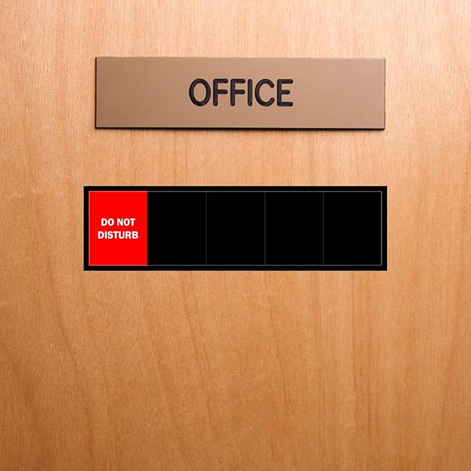 Office Door Sign,Do Not Disturb/Please Knock/Out of Office/in a Meeting/Working Remotely Sign, That Lets Others Know Whether You're Available Or Not For Business-Acrylic,(10" X3", Black)