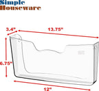 Simple Houseware Clear Single Pocket Wall Mount for Hanging File Holder, 3 Packs