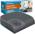 SofterCharm Seat Cushion, Memory Foam Office Chair Cushions for Long Sitting Hours, Chair Pad for Sciatica, Coccyx, Tailbone, Hip Pain & Pressure Relief, Office, Home, Car Seats, Airplane, Gray/Large