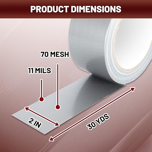 Hymula Duct Tape, 24 Roll Silver Tape, 30 Yards x 2 Inch Silver Tape, Multi Packing Tape, Heavy Duty Waterproof Duct Tape, Tear by Hand and No Residue, Bulk for Home Use, Repairs and Office Supplies