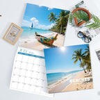 2026 Calendar, 2026 Wall Calendar, Monthly Calendars 12 Month Beach 12" x 24" Opened, Thick Glossy Paper for Organizing Planning, Ideal for Home Office