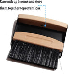 BSMstone Mini Broom and Dustpan Set Small Metal Dustpan and Brush Set Hand Whisk Broom for Home Office Desktop Sofa Pet Care Household Cleaning (PET bristles, Black)