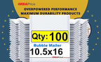 iMBAPrice 10.5x16 Inch White Poly Bubble Mailers #5, 100-Pack Large Padded Envelopes, Self-Seal Polybubble Shipping Bags for Mailing & Packaging