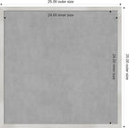 Amanti Art Silver Framed Magnetic Board 25x25 Medium Vision Board for use with Magnets, 100% Metal Sheet to Display Items as Office Decor or for Home Organization in mudroom, Kitchen or Kids Room