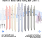 Donyang 10PCS Gel Pens Black Ink Fine Point Pens With Smooth Writing, Office Supplies, Christmas Anniversary Birthday Gifts for Men Women, Quick Dry Pens For Journaling, Nurse Aesthetic Pen (Morandi)