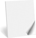 321Done Double Sided Graph Paper Notepad, 0.25 Grid, 8.5x11, Made in The USA, Quad Ruled Pad for Writing, Drawing, Sketching Bullet Journaling (50 Sheets) Thick Heavy White Paper