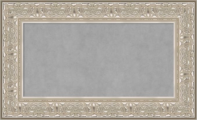 Amanti Art Silver Framed Magnetic Board 19x31 Small Vision Board for use with Magnets, 100% Metal Sheet to Display Items as Office Decor or for Home Organization in mudroom, Kitchen or Kids Room