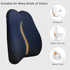 XINJUN Memory Foam car Lumbar Support Pillow - Memory Foam Back Cushion - Used for car Seats, Office Chairs, recliners, Sofas, etc. (Black)