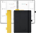 POPRUN 2026 Weekly and Monthly Planner Calendar, January 2026 - December 2026,Medium-6.75" X 8.75" Spiral Bound Appointment Book, Includes Monthly Tabs, Inner Pocket,Soft Cover - Black