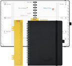 POPRUN 2026 Weekly and Monthly Planner Calendar, January 2026 - December 2026,Medium-6.75" X 8.75" Spiral Bound Appointment Book, Includes Monthly Tabs, Inner Pocket,Soft Cover - Black