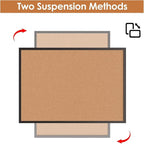 Board2by 2-Pack Cork Board Bulletin Board 24 x 36, Black Wood Framed 2x3 Corkboard, Office Board for Wall Cork, Large Wall Mounted Notice Pin Board with 32 Push Pins for School, Home & Office