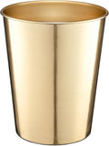 Monarch Abode Metal Bathroom Trash Can – Waste Basket for Bedroom, Office Desk, & Dorm, Handcrafted, Durable Decorative Brushed Gold Small Trash Can Bathroom Garbage Bin Wastebasket