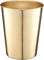 Monarch Abode Metal Bathroom Trash Can – Waste Basket for Bedroom, Office Desk, & Dorm, Handcrafted, Durable Decorative Brushed Gold Small Trash Can Bathroom Garbage Bin Wastebasket