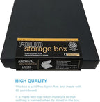 Lineco Folio Storage Box, Clamshell Design, 9.5x12.5x1.75 Inches, Archival Boxboard, Preserve Photos, Cards, Magazines, Documents, Art, Ephemera, Family Records, Black, Pack of 1
