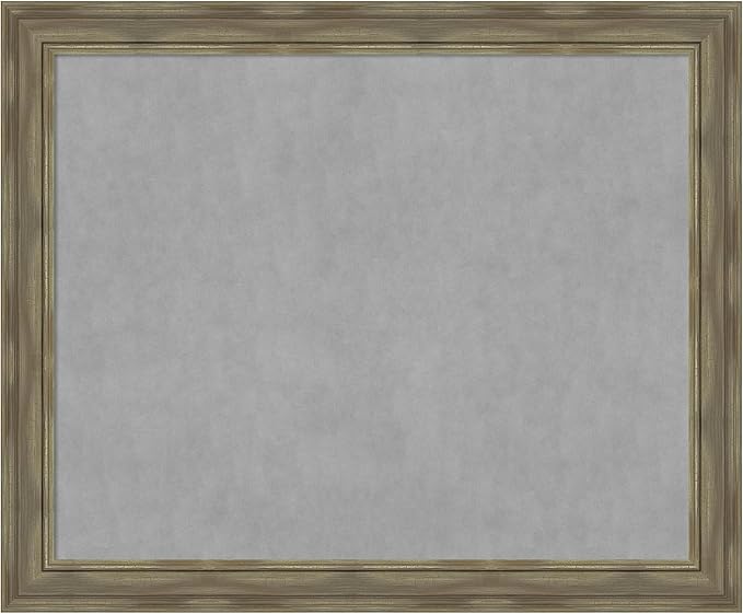 Amanti Art Grey Framed Magnetic Board 38x46 X-Large Vision Board for use with Magnets, 100% Metal Sheet to Display Items as Office Decor or for Home Organization in mudroom, Kitchen or Kids Room