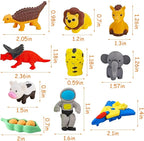 URSKYTOUS 130Pcs Animal Erasers Kids Desk Pets Pencil Erasers 3D Puzzle Bulk Mini Animal Food Eraser Toys Fun Cute Eraser for Classroom Rewards, Game Prizes, Treasure Box, Easter Egg Fillers