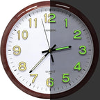 Oxmidud Glow in The Dark 3D Numerals Wall Clock，12 Inch Retro Silent Non-Ticking Battery Operated Easy to Read Vintage Analog Clocks for Living Room Kitchen Office Bedroom Decor