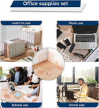 Fei Bi Hanging Rose Gold File Organizer, equipped with a 6-piece set of rose gold desktop accessories