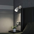 Ahaloye Set of 2 White Wall Sconce Finished Rotatable Simplicity Wall Mount Lighting Fixture for Bedroom Living Room,Plug-in or Hardwire