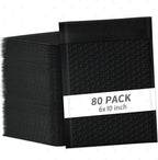skardeco 6x10 Inch Black Bubble Mailers 80 Pack Self-Seal Poly Padded Envelopes Suitable for Small Businesses to Package and Mail Jewelry Cosmetics, Electronic Products, Cards (Black, 6x10-80)