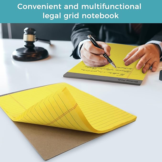 12pcs Legal Pads, Perforated Wide Ruled Writing Pad, Wide Ruled Legal Notepads, Lined Pads of Paper, Yellow paper Pads for office, school and daily notes(600 Sheets) (12, 8.5 x 11, Legal (8.5 x 11 inches))