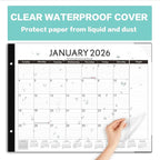 DIBAOLU Large Desk Calendar 2026-2027 22x17 Inches,18 Month,January 2026 to June 2027,Suitable For Home, School Or Office, Monthly Planning Calendar,With Plastic Cover