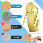 LEIFIDE Cubicle Hooks Fabric Panel Wall Hooks Cubicle Clips Picture Hangers for 40 Lbs Office Home Kitchen Room Board Hanging Supplies(Gold,10 Pieces)
